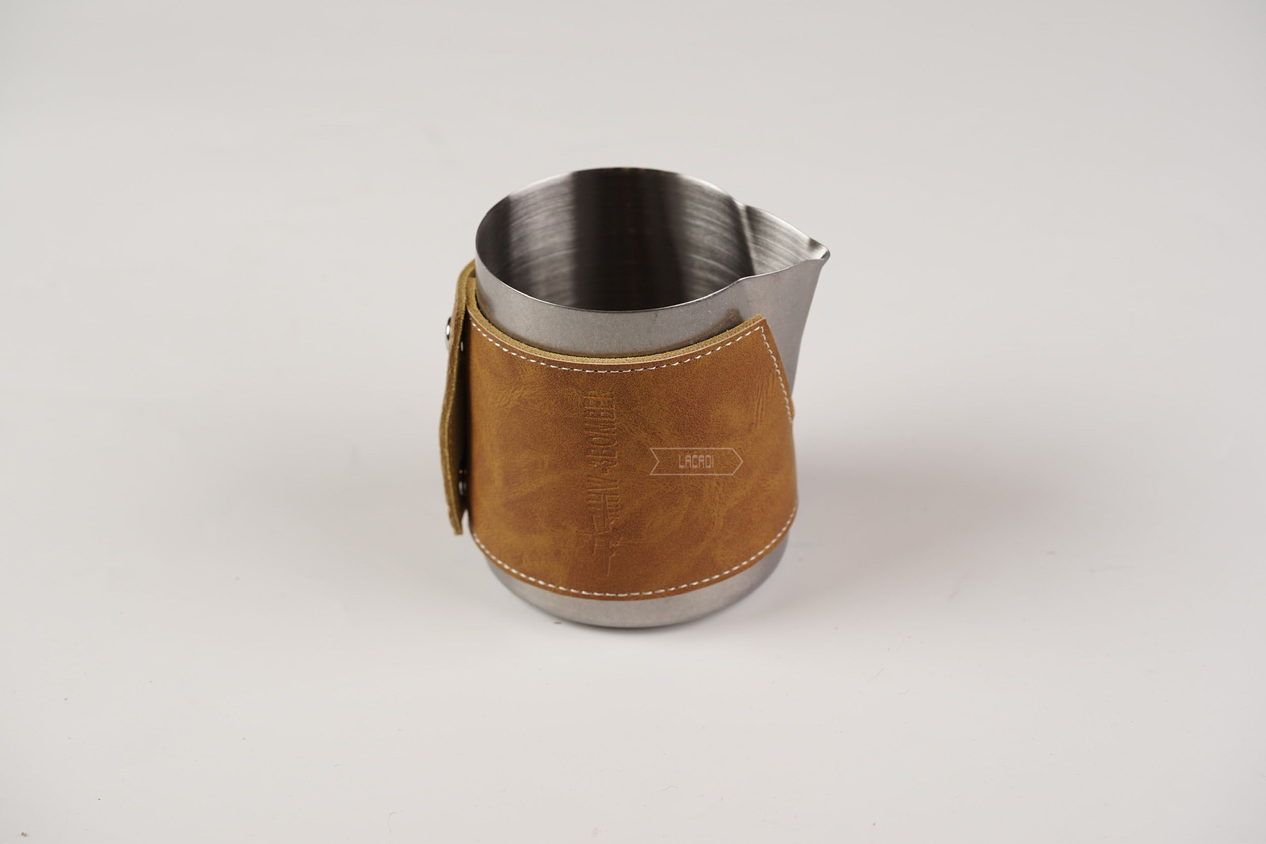 Milk pitcher with leather sheath - P5024