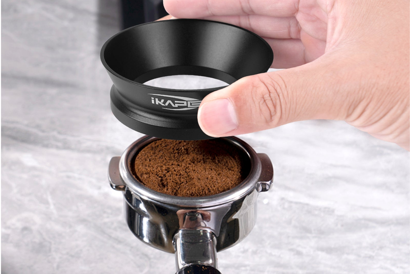 IKAPE Espresso Magnetic Dosing Funnel - V3/out - Black