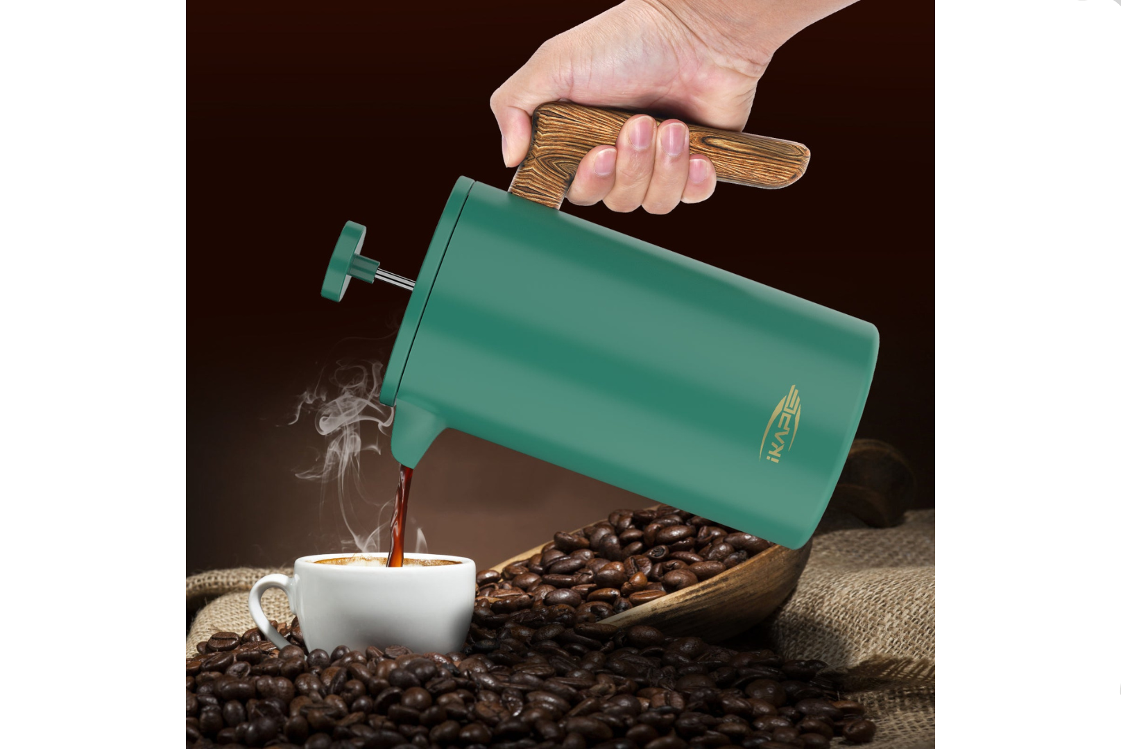 IKAPE Coffee French Press Green