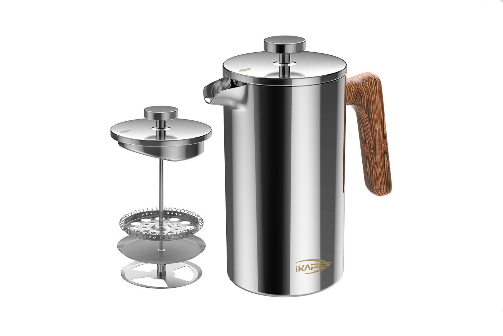 IKAPE Coffee French Press Silver