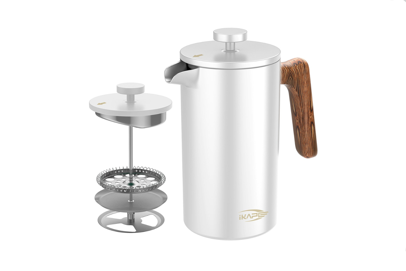 IKAPE Coffee French Press White