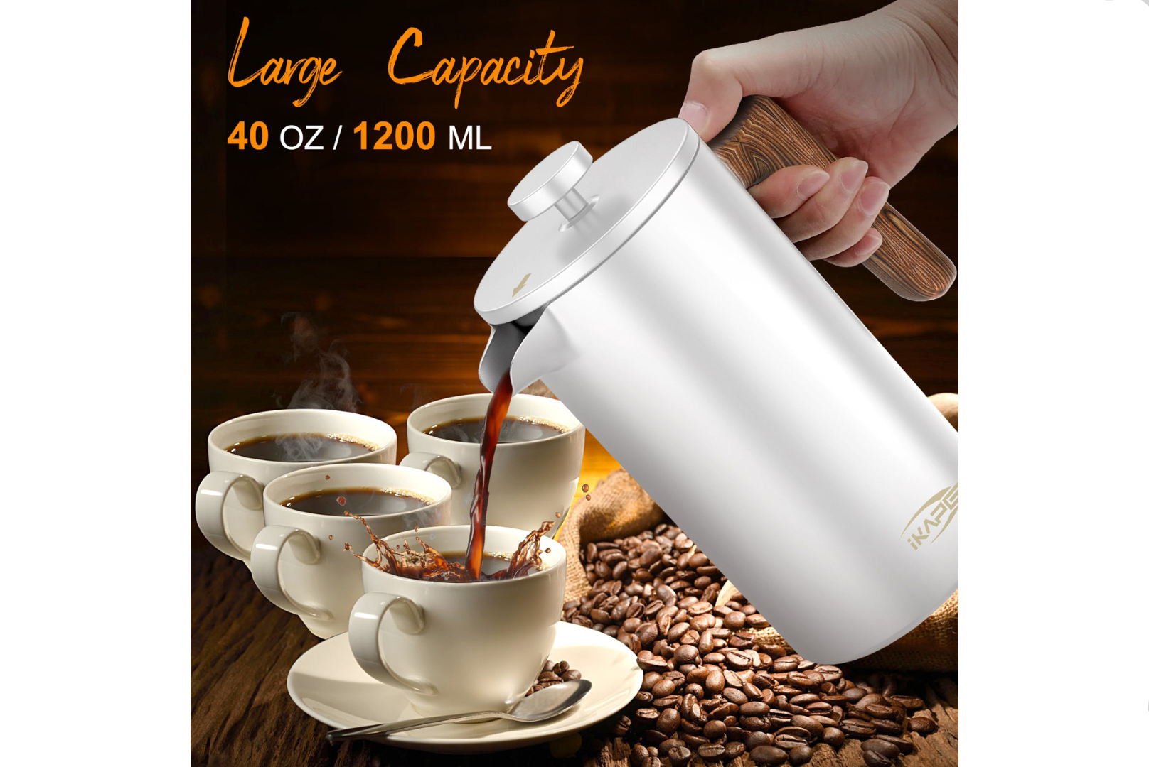 IKAPE Coffee French Press White