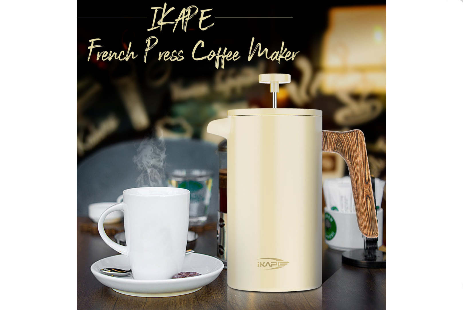 IKAPE Coffee French Press Yellow