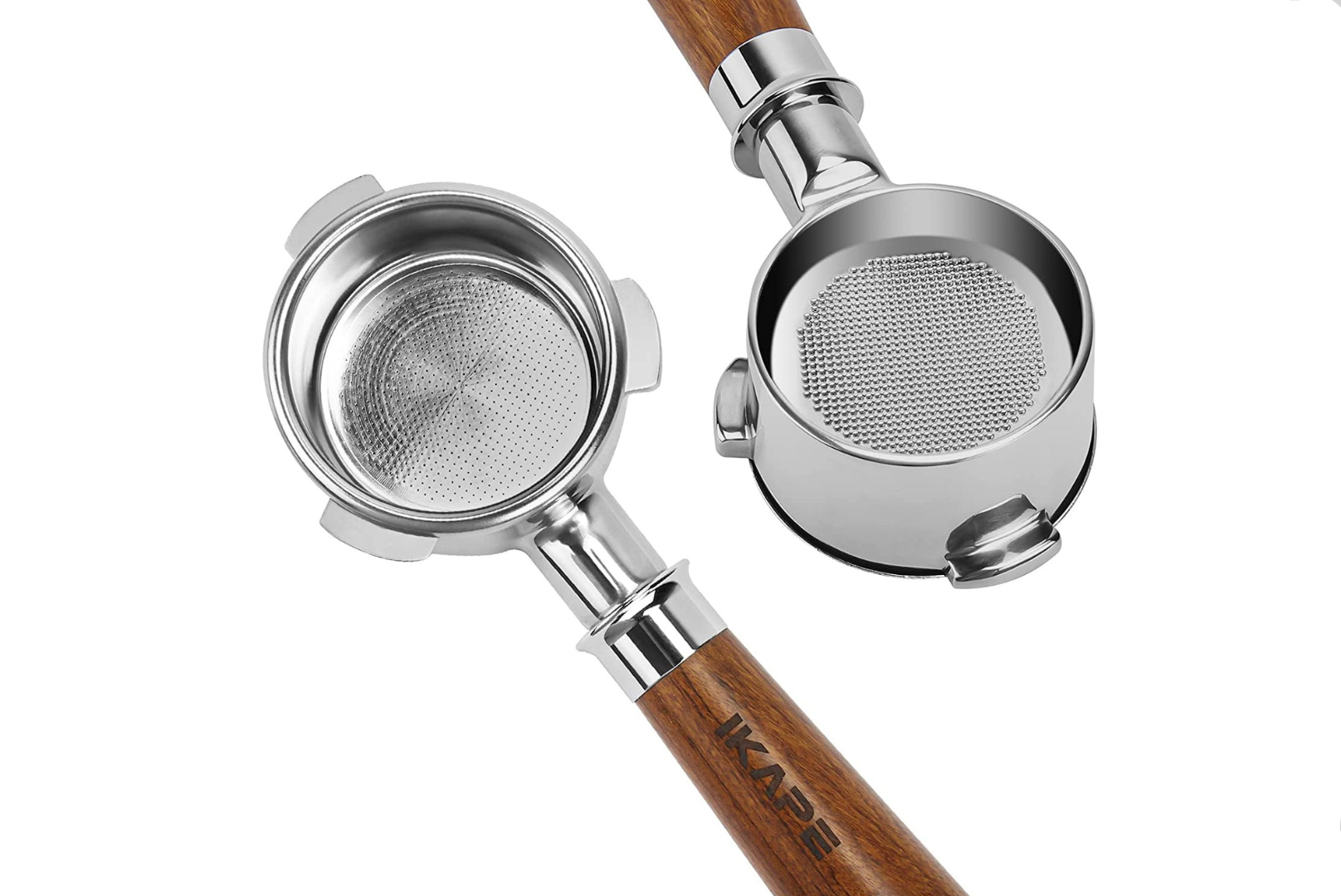 IKAPE Bottomless Portafilter Compatible with 58mm - Wood